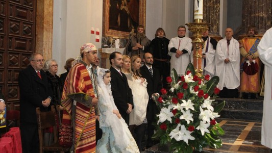 Acto tradicional conmemorativo del bautizo de San Vicente Ferrer en 1350.