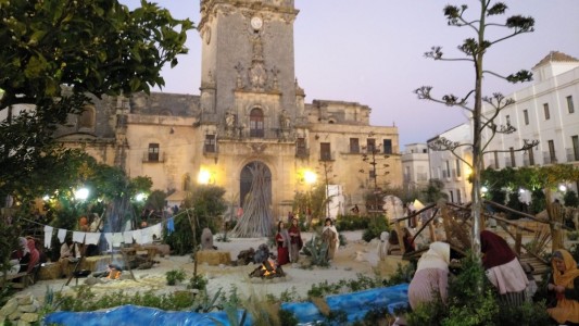 Plaza del Cabildo en la que se recrean varias escenas del Belén Viviente. Foto: adondevoyconmifamilia.es